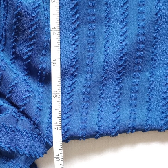 Ann Taylor Textured Semi-Sheer Mini Dress XS Blue Striped Lined  50off3 - Picture 5 of 7